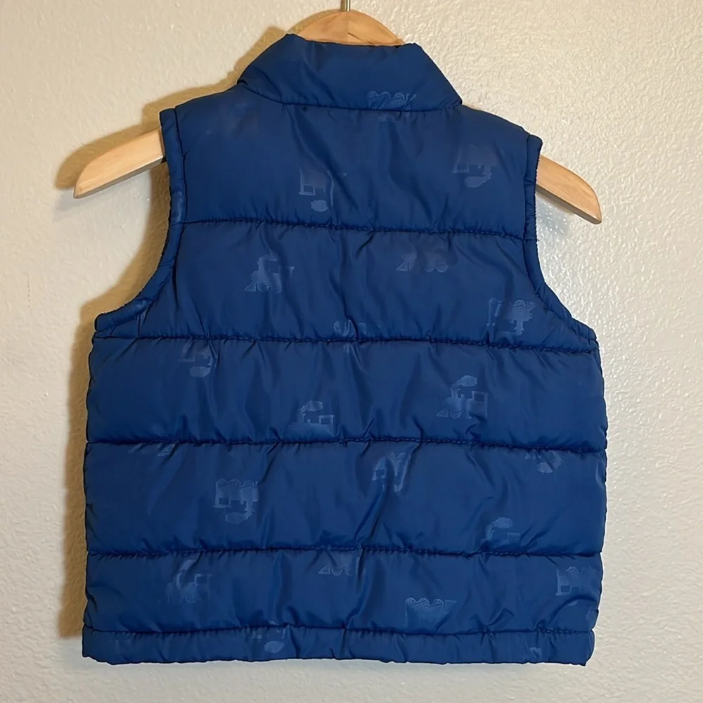 Gymboree Kids Blue Puffer Train Print Vest